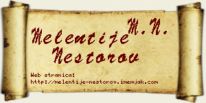 Melentije Nestorov vizit kartica